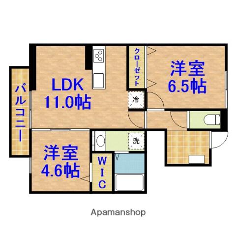 グリーンパレス(2LDK/1階)の間取り写真