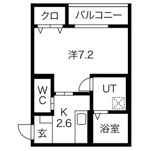 プラザドゥシャレー(1K/3階)の間取り写真