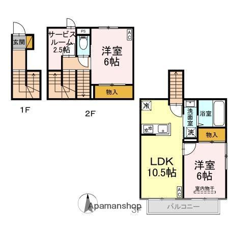 1007ーKURA2号棟(2SLDK/2階)の間取り写真