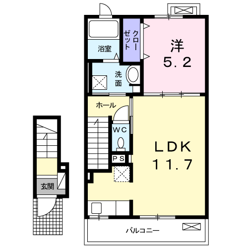 サンヒルズ(1LDK/2階)の間取り写真