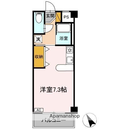 ハイムカメリア(ワンルーム/1階)の間取り写真