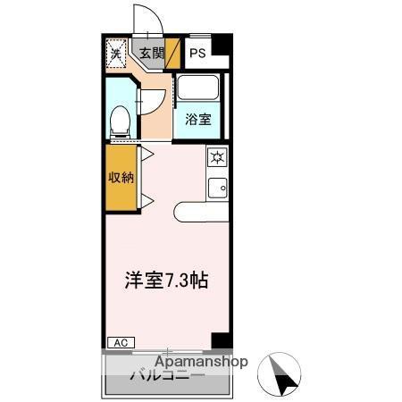 ハイムカメリア(ワンルーム/2階)の間取り写真