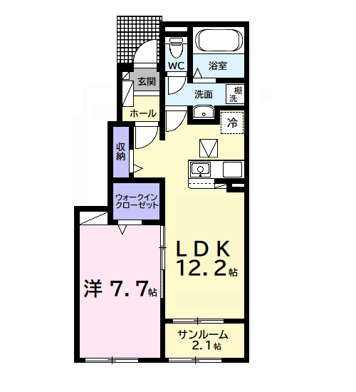サン・デリアーナⅡ(1LDK/1階)の間取り写真