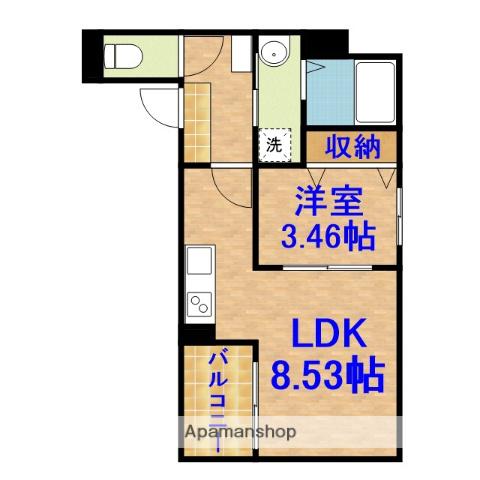 アルメリア(1LDK/1階)の間取り写真