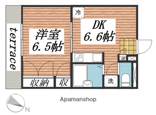 サンヴィレッジシラハタⅢ(1DK/1階)の間取り写真