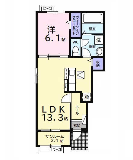 グレイス(1LDK/1階)の間取り写真