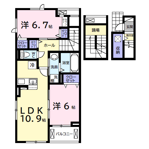 アヴァンセⅢ(2LDK/3階)の間取り写真