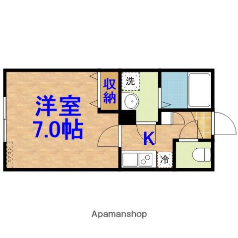 VENTO八幡宿(1K/2階)の間取り写真