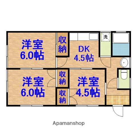 内房線 五井駅 バス乗車時間：9分 玉前西一丁目バス停で下車 徒歩13分 2階建 築28年(3DK)の間取り写真