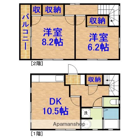 内房線 五井駅 バス乗車時間：15分 国分寺入口バス停で下車 徒歩5分 2階建 築35年(2DK)の間取り写真