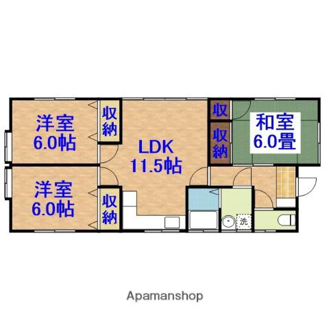 内房線 五井駅 バス乗車時間：7分 出津西バス停で下車 徒歩6分 1階建 築33年(3LDK)の間取り写真