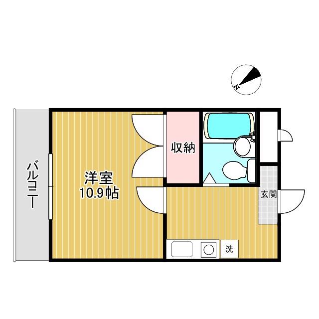 第2プリベール(1K/3階)の間取り写真