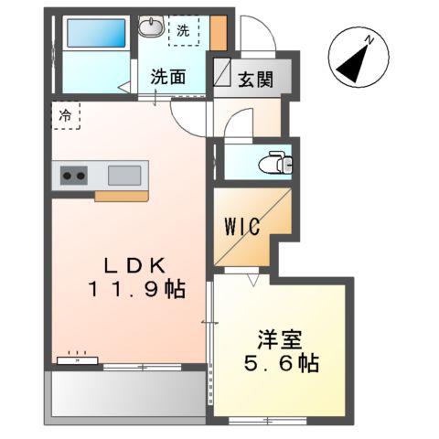 チャコールⅡ番館(1LDK/1階)の間取り写真