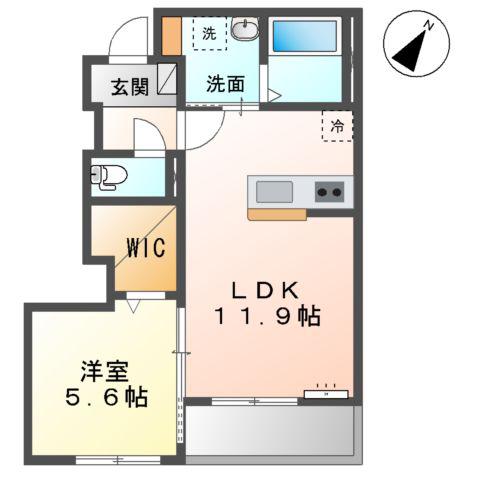 チャコールⅡ番館(1LDK/1階)の間取り写真