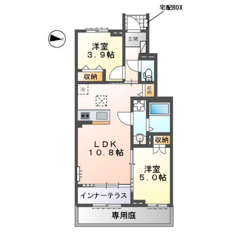 市原市青柳アパート(2LDK/1階)の間取り写真