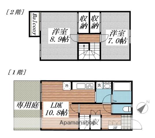 レジデンスヤマダⅢ(2LDK)の間取り写真