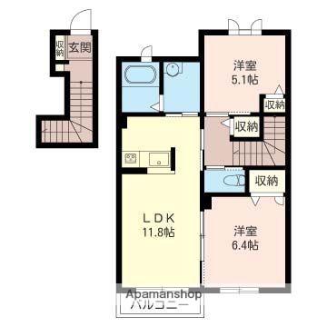 シェーンブルン・ツヴァイテ(2LDK/2階)の間取り写真