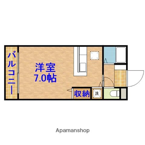 ドゥエルプレーリー(ワンルーム/1階)の間取り写真