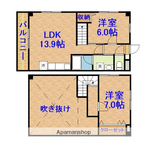 FORZA(2LDK/3階)の間取り写真