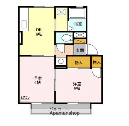 パークアベニューA棟(2DK/2階)の間取り写真