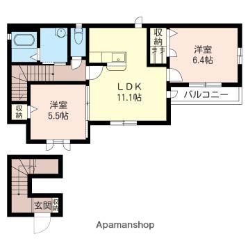 ドエル和(2LDK/2階)の間取り写真