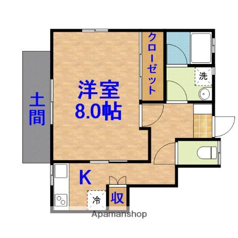 レジデンスおゆみ野B(1K/1階)の間取り写真