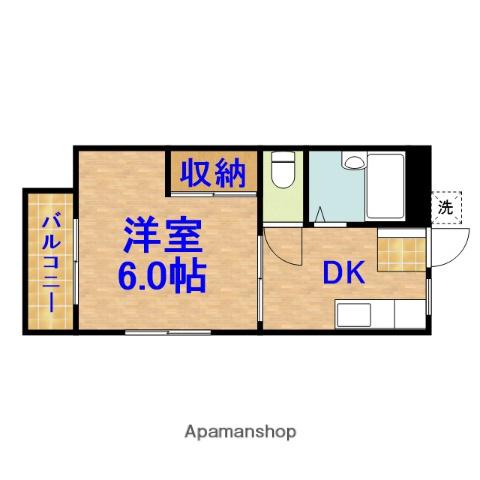 ジュネスオオツカ2(1DK/1階)の間取り写真