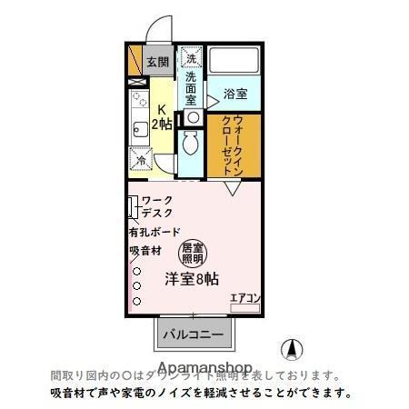 メゾンモナリエ(1K/1階)の間取り写真
