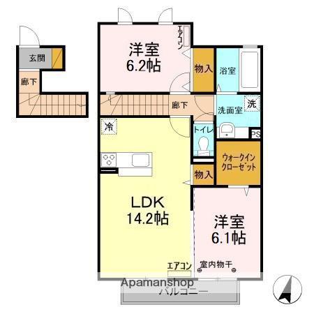 レ・セーナ(2LDK/2階)の間取り写真