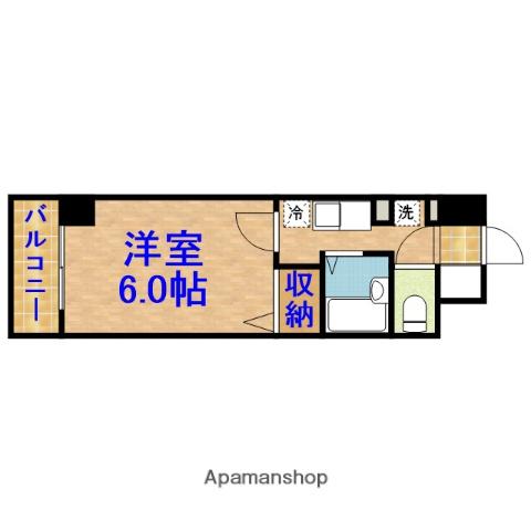 芝コーポ三号館(1K/6階)の間取り写真