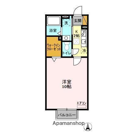 アリオスガルソニエラ(1K/1階)の間取り写真