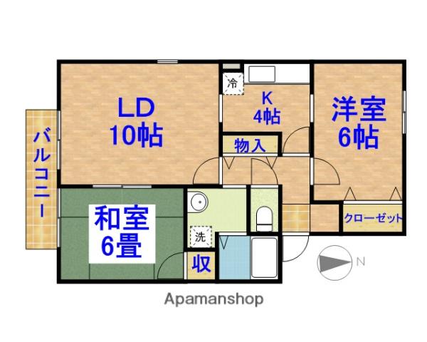 ロイヤルコート鷲巣壱番館(2LDK/1階)の間取り写真