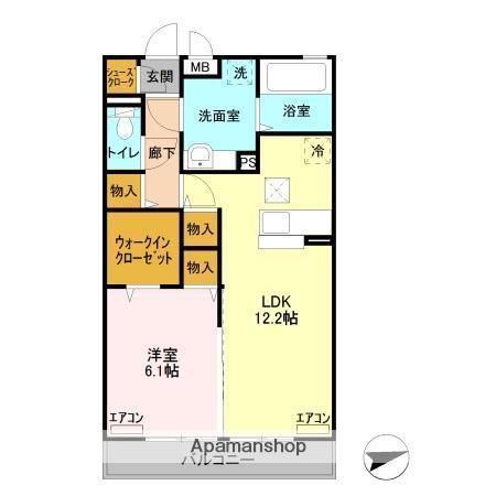 クレインヒルズ(1LDK/1階)の間取り写真