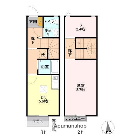 グレイス浜野　Ａ(1SDK)の間取り写真