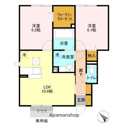 レグルス(2LDK/1階)の間取り写真