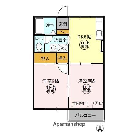 パストラル(2DK/1階)の間取り写真