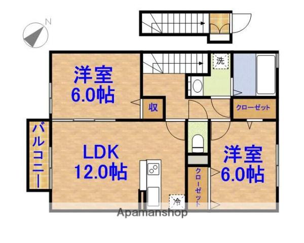 ルミナス(2LDK/2階)の間取り写真