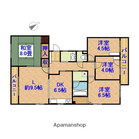 サウスヒルズ中央4(4LDK/4階)の間取り写真