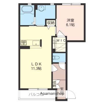 メゾン・フローラ(1LDK/1階)の間取り写真