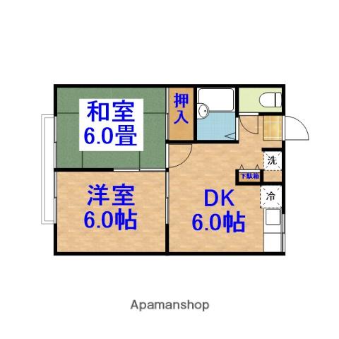 エステート・グリーンピア(2DK/1階)の間取り写真
