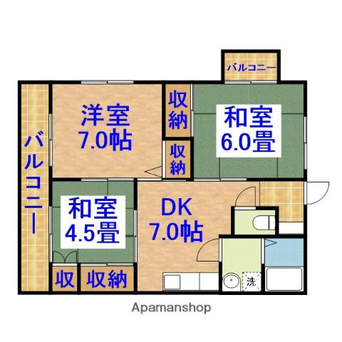 ハイツサンフラワー(3DK/2階)の間取り写真