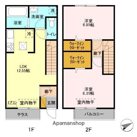 ビラ おゆみ野南(2LDK/1階)の間取り写真