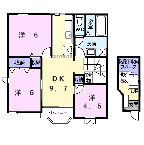 グランメゾンⅠ(3DK/2階)の間取り写真
