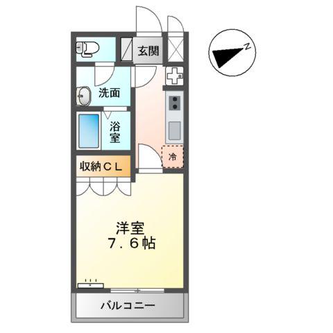 クレッシェンド(1K/2階)の間取り写真