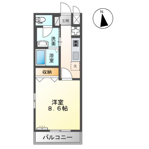 サンモール(1K/1階)の間取り写真