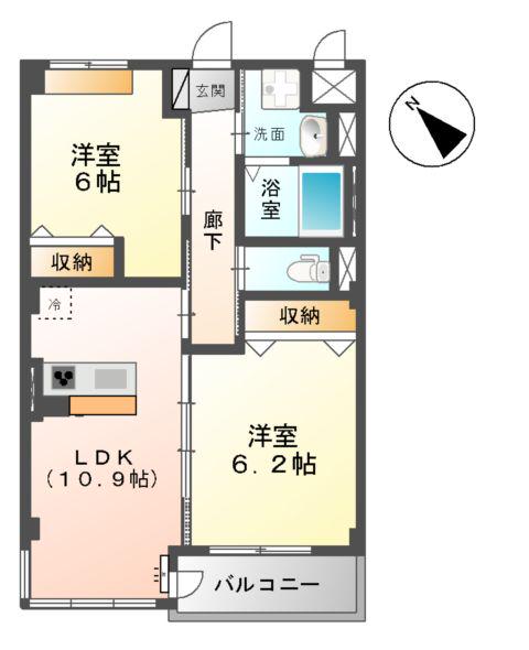 イトビューパレス(2LDK/2階)の間取り写真