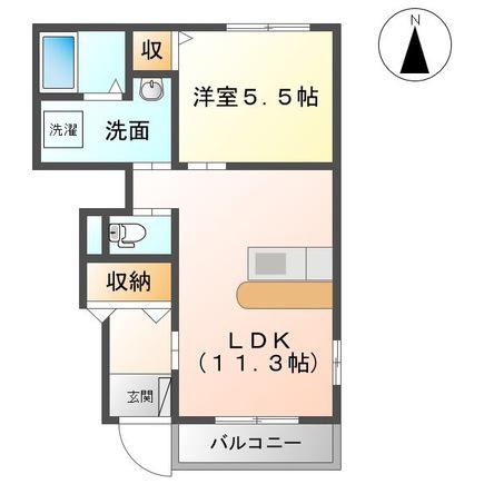 フェリチターレボスコ(1LDK/1階)の間取り写真