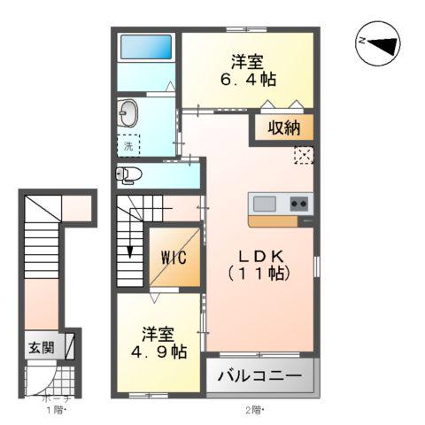 イト早野パレス(2LDK/2階)の間取り写真