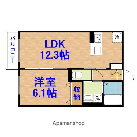 グリーンタウンⅡ(1LDK/1階)の間取り写真
