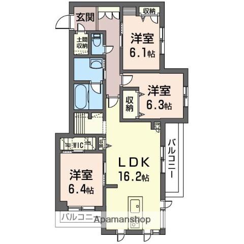 外房線 鎌取駅 徒歩6分 3階建 築5年(3LDK/3階)の間取り写真